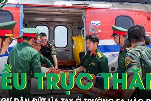 Dùng trực thăng đưa ngư dân bị đứt lìa tay ở Trường Sa vào đất liền điều trị