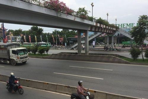 TP.HCM: Cầu vượt bộ hành trở thành nơi tập kết rác
