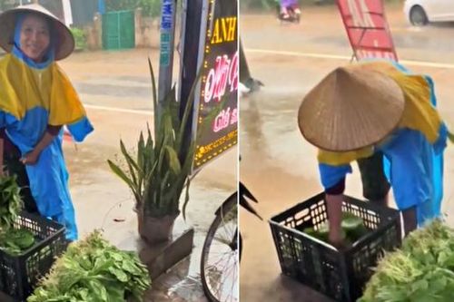 Thấy bà bán rau đứng mãi dưới mưa, người phụ nữ Thanh Hóa làm điều cảm động