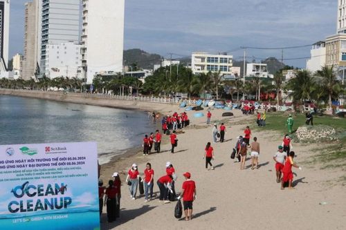 Thu gom rác làm sạch môi trường ven vịnh Nha Trang