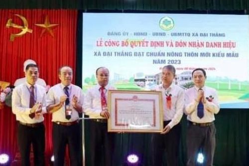 Đại Thắng đón nhận danh hiệu xã nông thôn mới kiểu mẫu