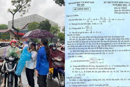 Đề thi, đáp án gợi ý môn Toán tuyển sinh vào lớp 10 năm 2024 tại Hà Nội