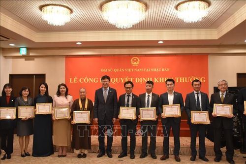 ĐSQ Việt Nam tại Nhật Bản trao tặng giấy khen thành tích xuất sắc trong hoạt động cộng đồng