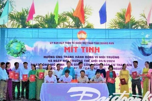 Quảng Nam: Mít tinh hưởng ứng 'Tháng hành động vì môi trường' năm 2024
