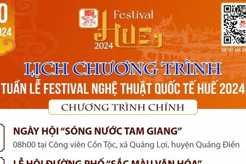 Lịch các chương trình Tuần lễ Festival nghệ thuật Quốc tế Huế 2024 ngày 10/6