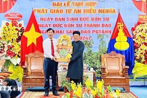 An Giang: Chúc mừng 157 năm Ngày khai sáng đạo Phật giáo Tứ Ân Hiếu Nghĩa