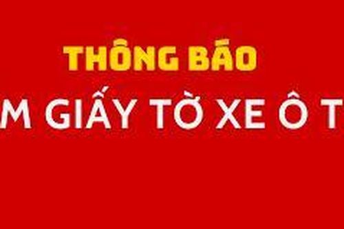 Thông báo tìm giấy tờ xe ô tô