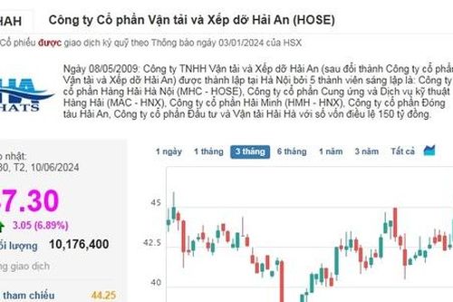 Lực cầu sôi động tiếp sức cổ phiếu HAH 'tím lịm'