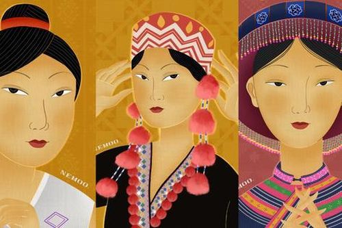 Họa sĩ Việt đang sống tại Mỹ 'gây sốt' với bộ tranh tái hiện vẻ đẹp 54 dân tộc Việt Nam