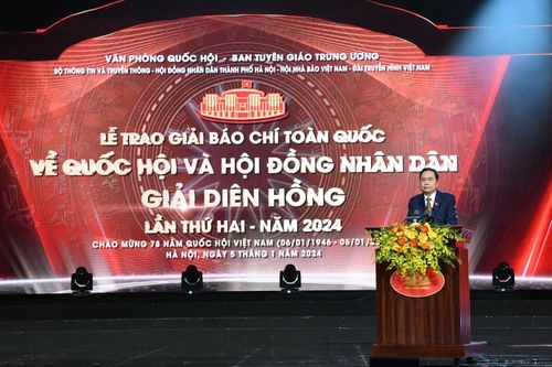 Giải báo chí toàn quốc về Quốc hội và Hội đồng nhân dân lần thứ ba trao vào tháng 1/2025