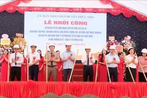 Khởi công xây dựng mạng lưới cấp nước cho 9 xã ở Phúc Thọ