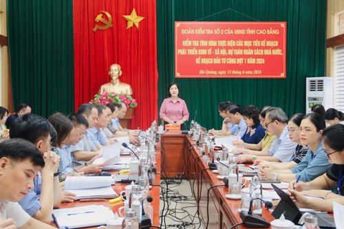 Phó Chủ tịch UBND tỉnh Nguyễn Bích Ngọc kiểm tra tình hình thực hiện các mục tiêu phát triển kinh tế - xã hội tại huyện Hà Quảng