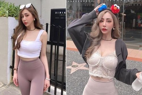 Hot girl xinh đẹp diện đồ tập bó sát, khoe đường cong gây mê