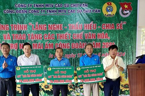Lãnh đạo Công ty Cao su Chư Pah đối thoại với công nhân