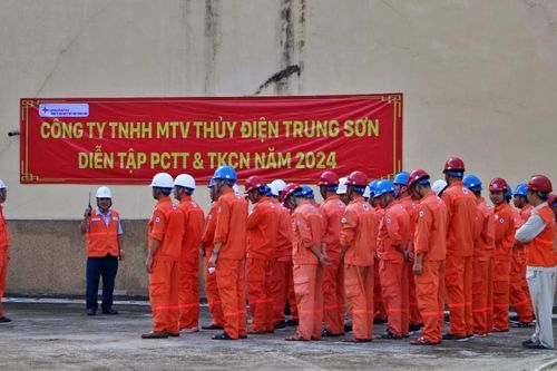Thủy điện Trung Sơn: Nâng cao kỹ năng phòng, chống thiên tai và tìm kiếm cứu nạn năm 2024