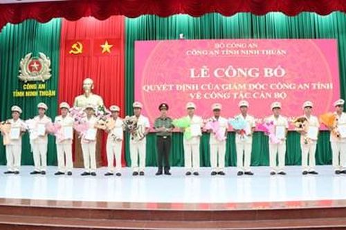 Điều động loạt nhân sự cấp phòng, cấp huyện Công an tỉnh Ninh Thuận
