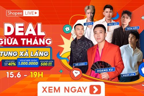 Sốc visual với dàn trai đẹp tụ hội tại livestream Shopee Sale Giữa Tháng
