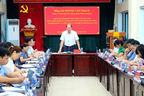 Phó Chủ tịch UBND tỉnh Hoàng Văn Thạch kiểm tra tình hình thực hiện các mục tiêu phát triển kinh tế - xã hội tại Hạ Lang