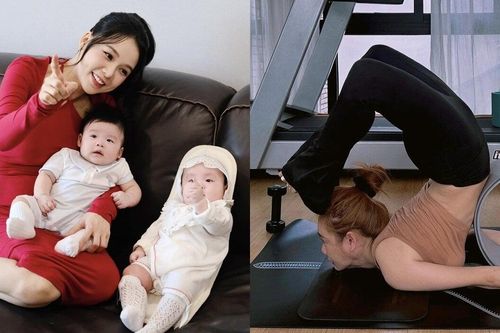 Sao Việt 15/6: Nhã Phương khoe động tác yoga khó, Sam quây quần bên 2 con