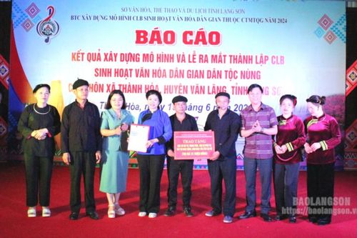 Ra mắt câu lạc bộ sinh hoạt văn hóa dân gian dân tộc Nùng các thôn xã Thành Hòa, huyện Văn Lãng