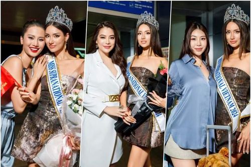 Dàn sao ra sân bay tiễn Lydie Vũ lên đường sang Ba Lan thi Miss Supranational