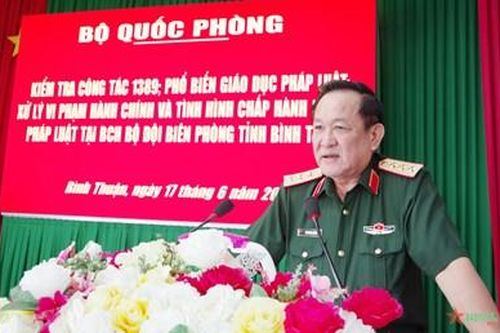 Thượng tướng Võ Minh Lương kiểm tra Bộ đội Biên phòng tỉnh Bình Thuận