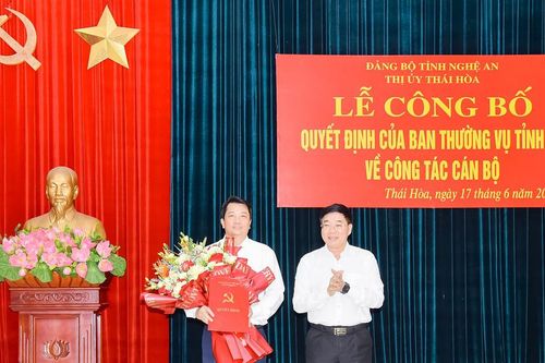 Đồng chí Chu Anh Tuấn giữ chức Bí thư Thị ủy Thái Hòa