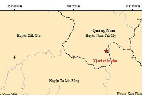 Quảng Nam: Động đất 2,5 độ richter ở Nam Trà My