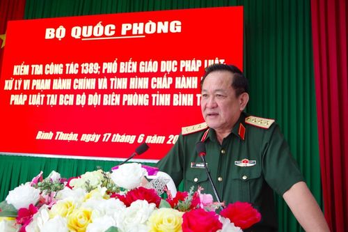Đoàn công tác Bộ Quốc phòng kiểm tra công tác 1389 tại BĐBP Bình Thuận