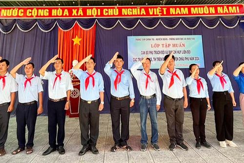 Huyện đoàn Châu Phú tập huấn cho cán bộ phụ trách Đội và Ban Chỉ huy Liên đội các trường tiểu học, trung học cơ sở
