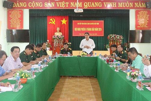 Đảng ủy Quân sự huyện Châu Thành hội nghị phiên 6 tháng đầu năm 2024