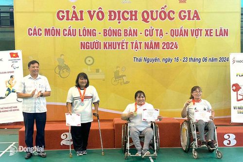 Đồng Nai đạt 1 huy chương vàng, 2 huy chương bạc môn cử tạ Giải vô địch thể thao người khuyết tật năm 2024