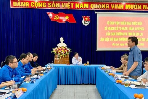 Tổ giúp việc Ban Thường vụ Tỉnh ủy Gia Lai triển khai Kế hoạch số 70 làm việc với Tỉnh Đoàn
