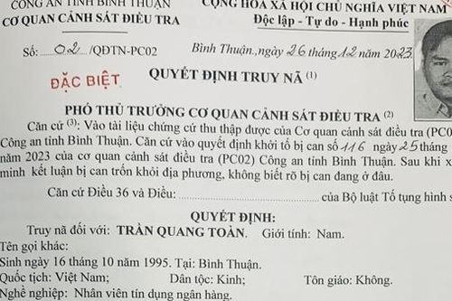 Truy nã đặc biệt nhân viên ngân hàng chiếm đoạt 15 tỷ đồng