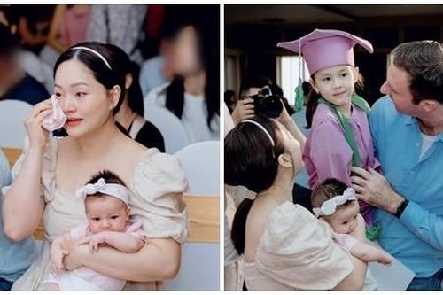 Lan Phương bật khóc khi dự lễ tốt nghiệp mẫu giáo của con gái