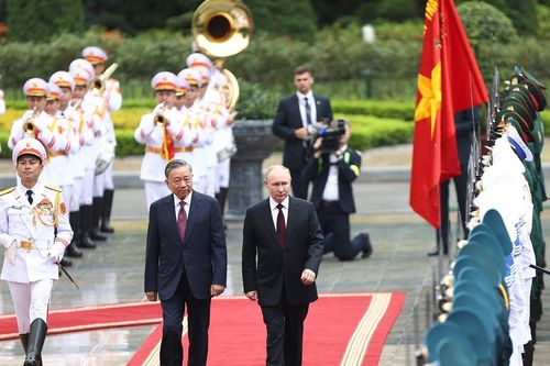 Chủ tịch nước Tô Lâm chủ trì lễ đón Tổng thống Nga Putin