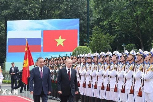 Lễ đón chính thức Tổng thống Liên bang Nga thăm cấp Nhà nước tới Việt Nam