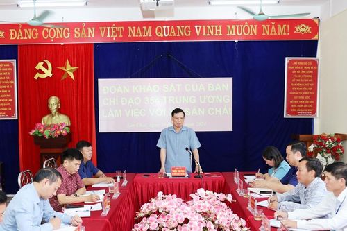 Đoàn khảo sát của Ban Chỉ đạo 354 Trung ương làm việc tại xã Sán Chải