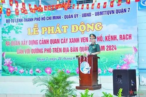 Bộ tư lệnh TP Hồ Chí Minh ra quân xây dựng cảnh quan cây xanh ven ao, hồ, kênh, rạch