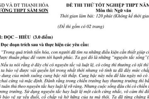 Đề thi thử tốt nghiệp Ngữ văn: Hiểu về trái tim