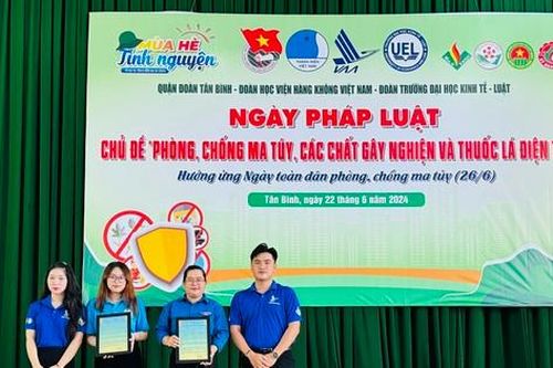 Sinh viên diễn tiểu phẩm tuyên truyền kiến thức về phòng, chống ma túy