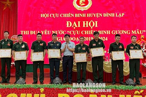 Đại hội thi đua yêu nước 'Cựu chiến binh gương mẫu' huyện Đình Lập giai đoạn 2019 – 2024