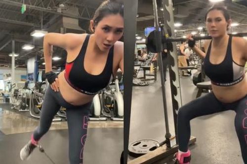 Siêu mẫu Võ Hoàng Yến đẩy tạ dù bụng bầu to vượt mặt: Ai xem cũng toát mồ hôi