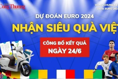Công bố kết quả 'Dự đoán EURO - Nhận siêu quà Việt' ngày 24/6