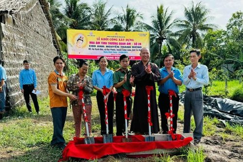 Chùa Long Bửu (Trà Vinh) phối hợp khởi công Mái ấm Quan Âm hỗ trợ gia đình nghèo