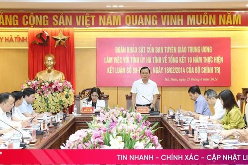 Hà Tĩnh đạt nhiều kết quả nổi bật trong thực hiện Kết luận 88-KL/TW