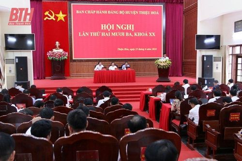 Ban Chấp hành Đảng bộ huyện Thiệu Hóa đánh giá kết quả thực hiện nhiệm vụ 6 tháng đầu năm, triển khai nhiệm vụ 6 tháng cuối năm 2024