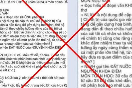 Bộ Công an đang xác minh đối tượng đăng thông tin sai sự thật về việc lộ đề thi tốt nghiệp THPT 2024