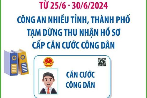 Công an nhiều tỉnh, thành phố tạm dừng thu nhận hồ sơ cấp Căn cước công dân