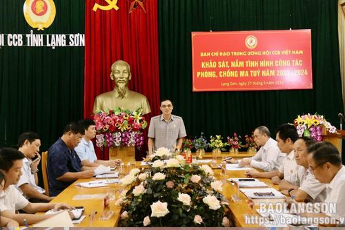 Đoàn công tác của Trung ương Hội Cựu chiến binh Việt Nam khảo sát tình hình công tác phòng, chống ma túy tại Hội Cựu chiến binh tỉnh
